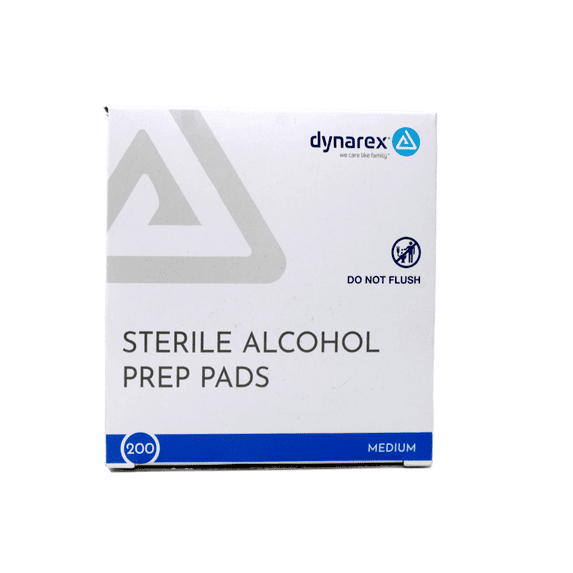 Dynarex 1113 Latex Free Sterile Alcohol Preparation Pad, 4.2 Pound (Case of 2000)