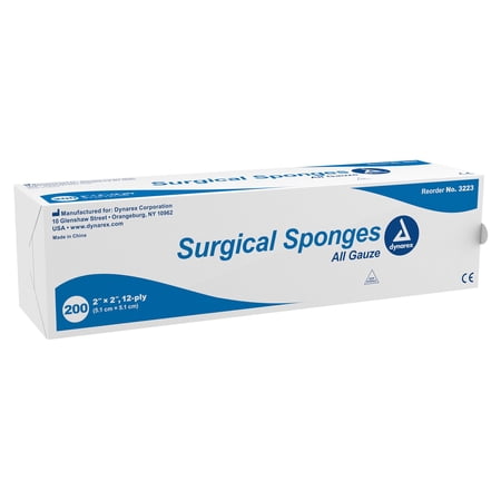 Dynarex 12-Ply Gauze Sponge NonSterile 2 x 2" 40 Box(es) 200 per Box