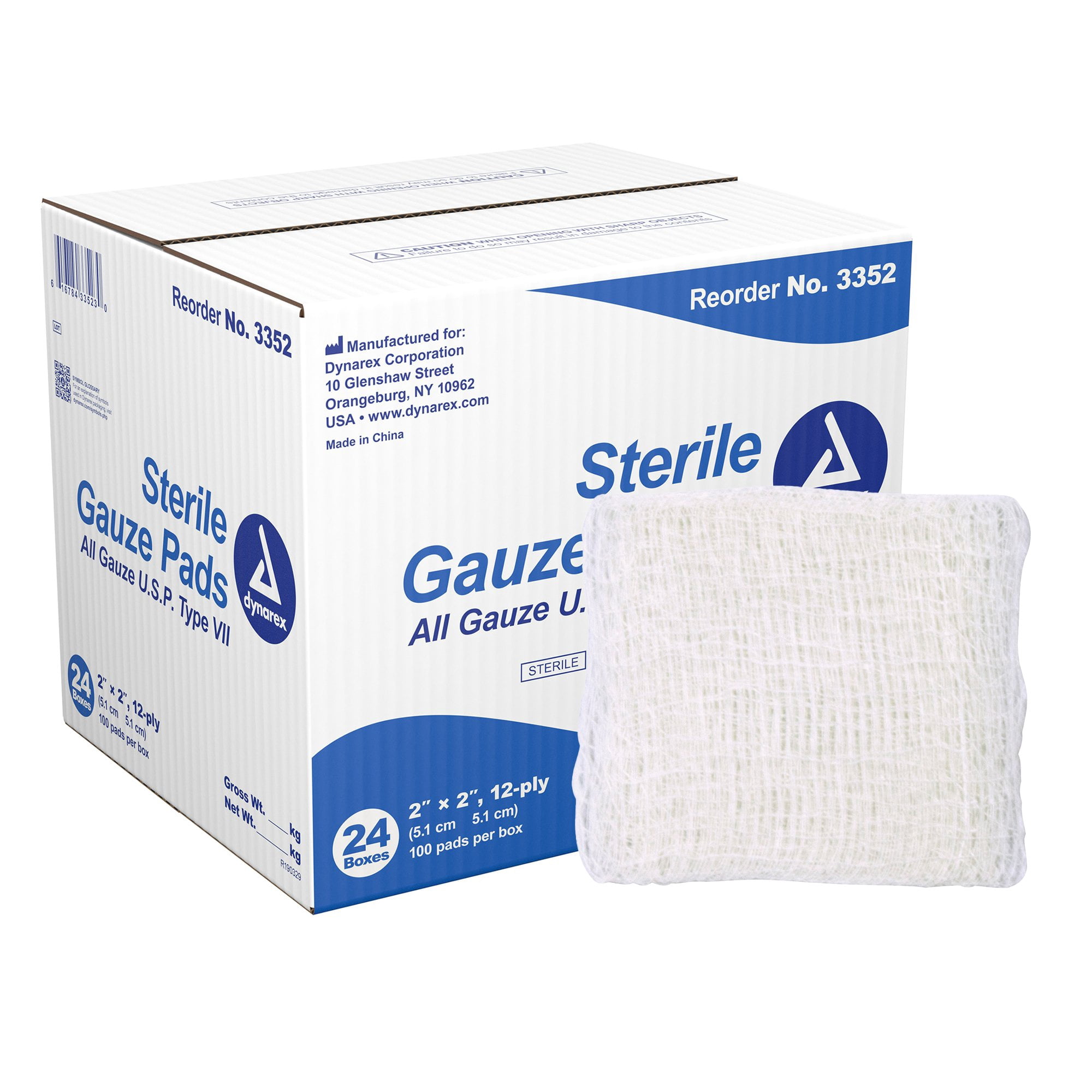 Dynarex 12-Ply Gauze Sponge Sterile 2 x 2" 24 Box(es) 100  per Box