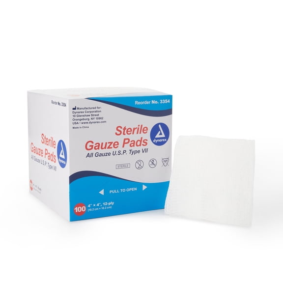 Dynarex 12-Ply Gauze Sponge Sterile 4 x 4" 12 Box(es) 100 per Box