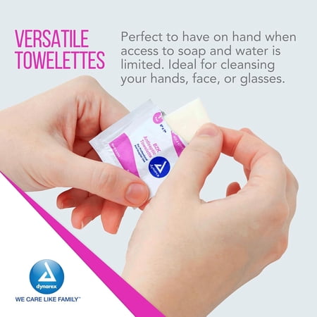 Dynarex 1331 BZK Antiseptic Towelettes 5 in. x 7 in. (Each)