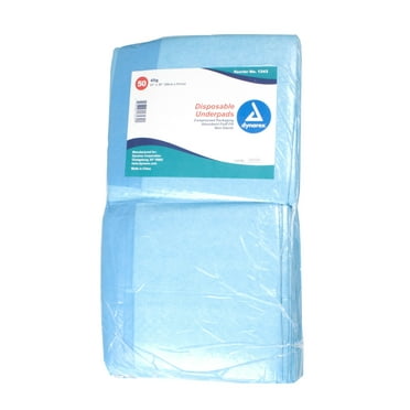 Dynarex 13433101 23 x 36 in. Blue Disposable Light-Absorbent Underpad - Pack of 50