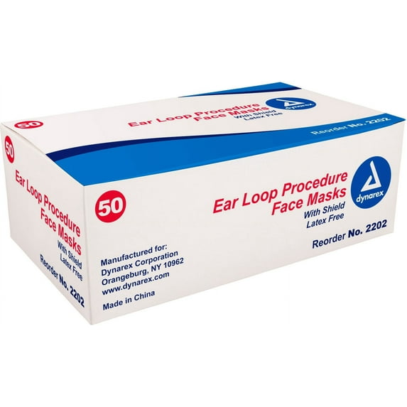 Dynarex 2201 Universal Surgical Mask, Blue