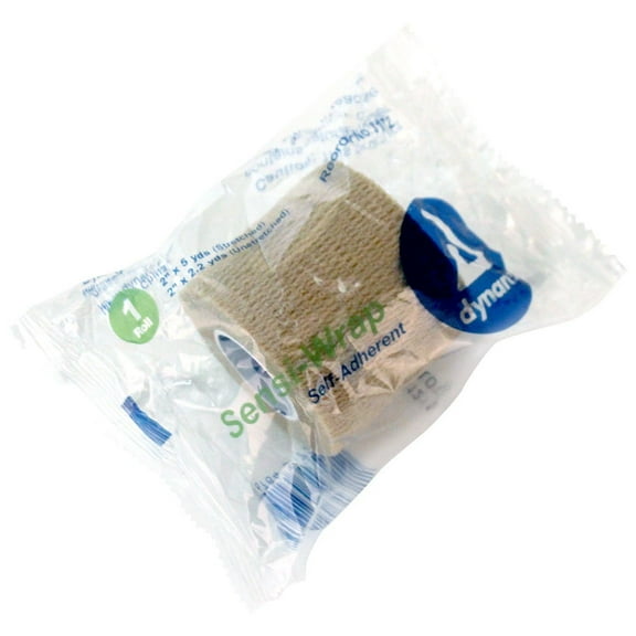 Dynarex 2517 Latex Free Self Adherent Wrap, 5 yds Length x 2" Width, Tan