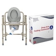 thumbnail image 1 of Dynarex 3-in-1 Drop-Arm Commode, Free-Standing/Over-Toilet, 300 lb. Capacity, Gray, 1 Commode, 1 of 7