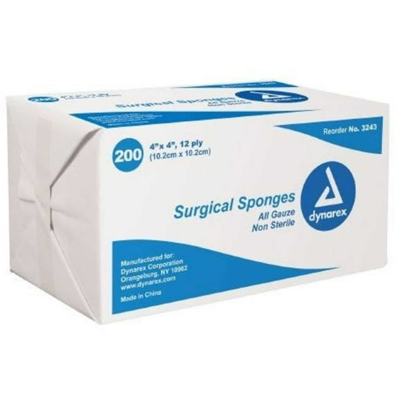 Dynarex 3243 Cotton Gauze Sponge Pack of 200