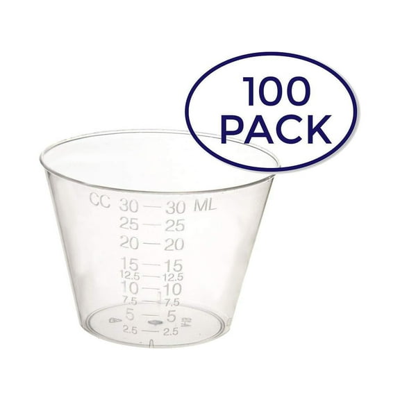 Dynarex 4252-1 Medicine Cup (Polyethylene), 100 Count, 1 Sleeve, Clear