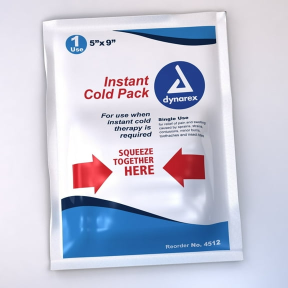 Dynarex 4512 Instant Cold Pack, 5 Inches x 9 Inches (Pack of 48)