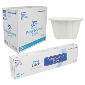 Dynarex .75 oz. Disposable Paper Souffle Cups - Small Paper Cups for Pills, Dispensing Condiments, Tasting Samples - 250 Per Box, 20 Boxes Per Bulk Case