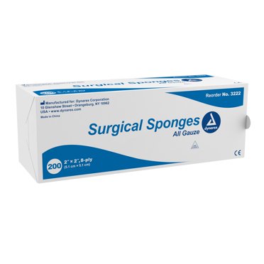 Dynarex 8-Ply Gauze Sponge NonSterile 2 x 2" 200 Box(es) 200  per Box