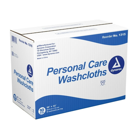 Dynarex Adult Wipe or Washcloth 10" x 13", 500 Wipes