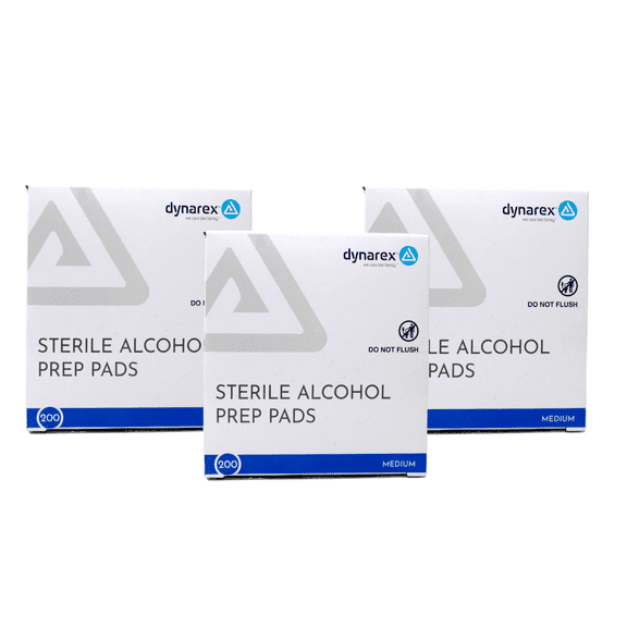 Dynarex Alcohol APhZFc Prep Pad, Sterile, Medium, 600 Count