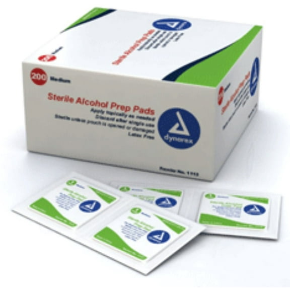 Dynarex Alcohol Prep Pads (Swabs) Sterile, Medium 200 ea