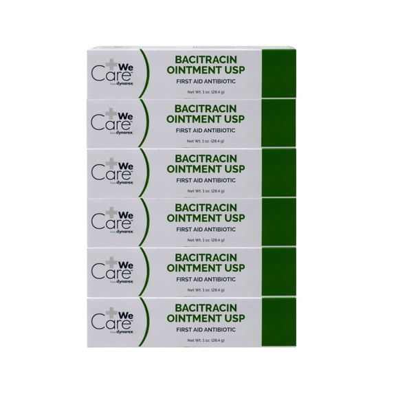 Dynarex Bacitracin First Aid 1163 Antibiotic Ointment, 6 Pack, 1 oz