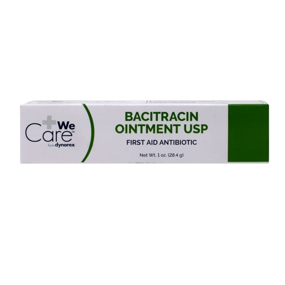 Dynarex Bacitracin Topical Ointment USP - First Response Wound Care Supplies for Minor Cuts, Scrapes & Burns - Helps Keep Wounds Clean - 2 Count, 1 oz. Tubes