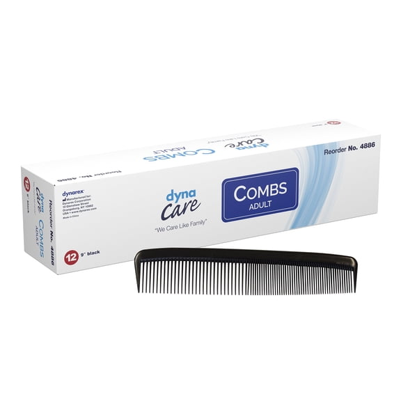 Dynarex Black Plastic Comb 9 Inch 4886 12 per Box