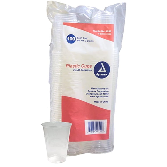 Dynarex Drinking Cup 5 oz. Clear Polypropylene Disposable - Pk/100