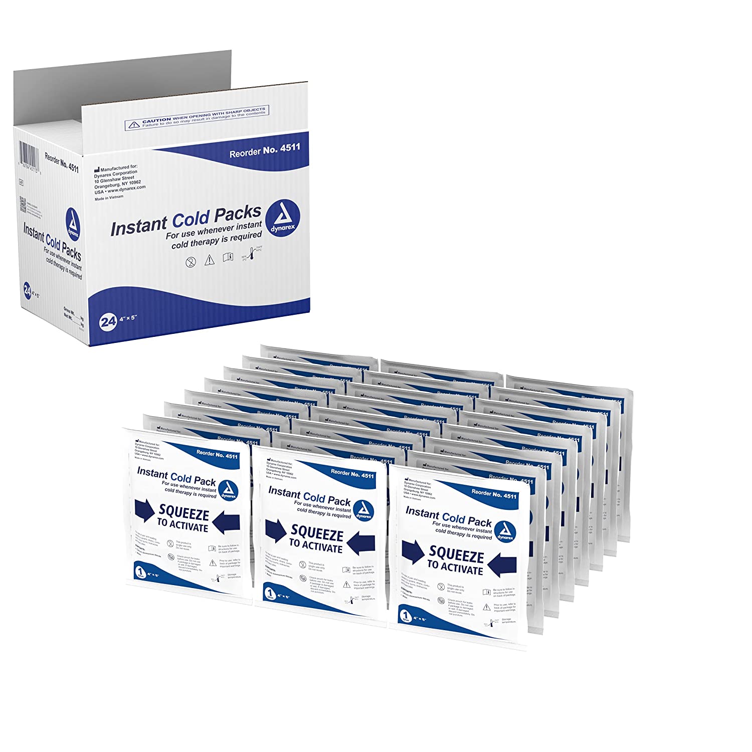 Dynarex Disposable Ice Packs for Injuries Instant Cold Packs for