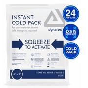 Dynarex Instant Cold Pack (4” x 5”), 24 Count, Disposable Ice Pack for Cold Compress