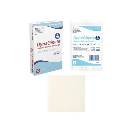 Dynarex DynaGinate Calcium Alginate Wound Dressing 2" x 2" Sterile Pad - 100 Pack
