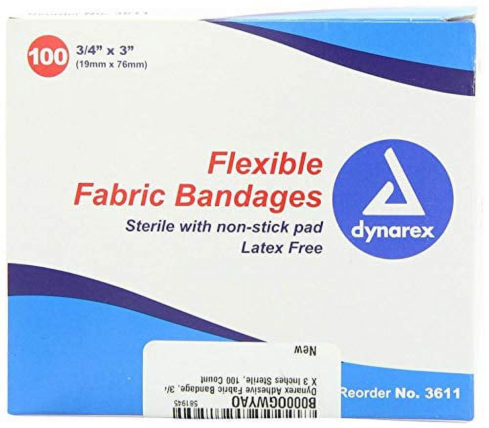 Dynarex Fabric Adhesive Bandages Sterile & Flexible Fabric Bandages