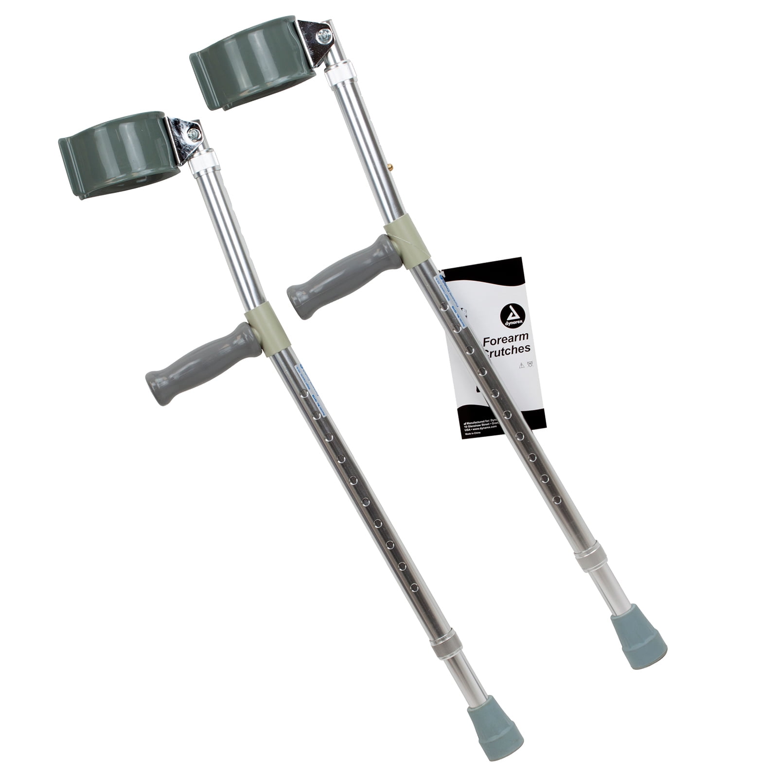 Dynarex Forearm Crutches Adult, PushButton Height Adjustment for Arm