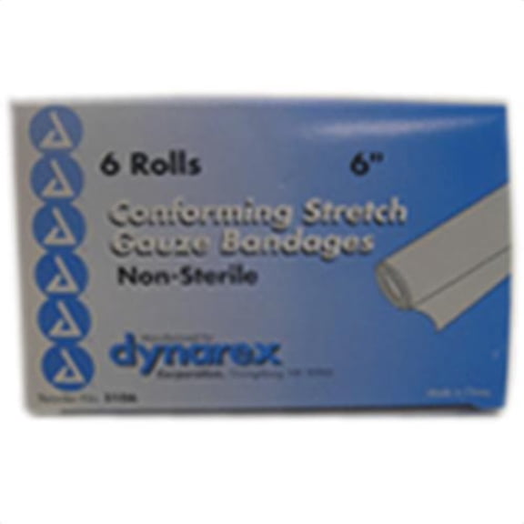 Dynarex Gauze Conform Non-Sterile 6"x4.1YD 6 ea (Pack of 3)
