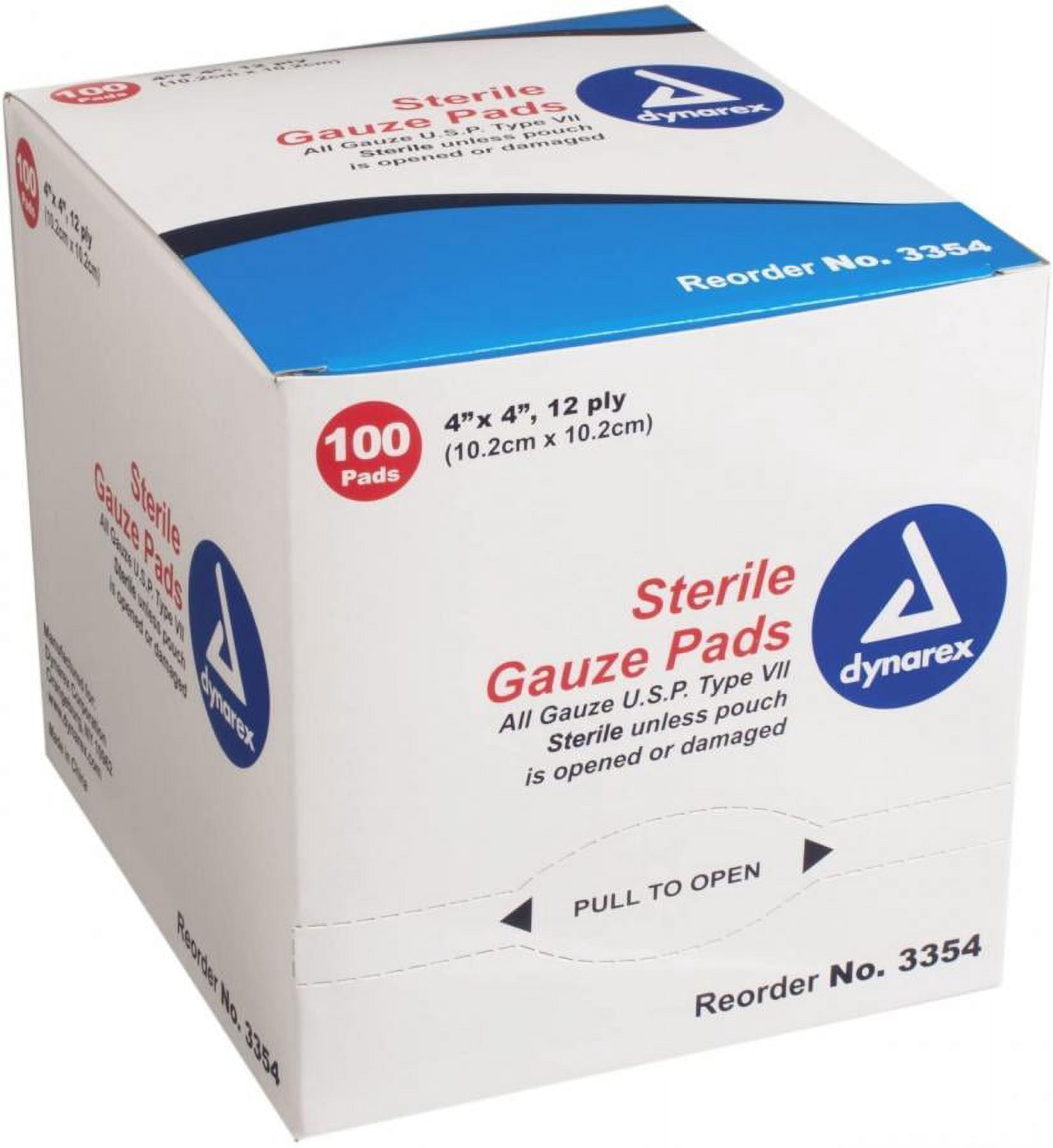 Dynarex Gauze Pad - 4 x 4 Inch, 12-Ply, 1200 Count