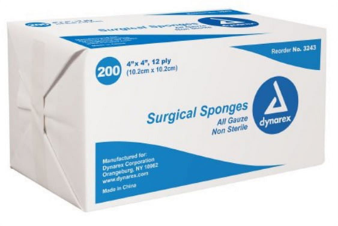 Dynarex Gauze Sponge Gauze 12Ply 4 X 4 Inch Square NonSterile, 3243