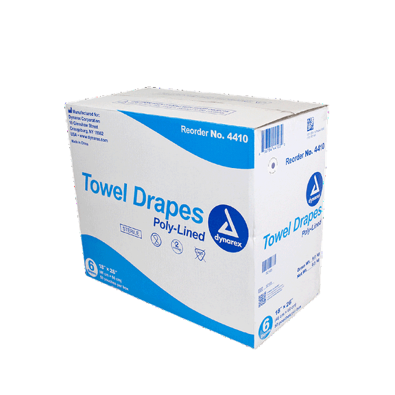 Dynarex General Purpose Drape Towel Drape 18 W X 26 L Inch Sterile, 4410 - Case of 300