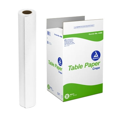 Dynarex Headrest Table Paper, Crepe and High-Quality Exam Table Paper, Used in Medical, Massage, and Chiropractic Tables to Protect Patients, 18 in. x 125 ft., 1 Case of 12 Table Papers