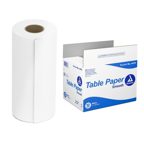 Dynarex Headrest Table Paper, Smooth and High-Quality Exam Paper, 8" x 225 ft., 1 Case of 12 Rolls