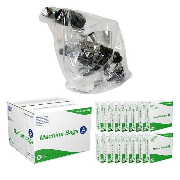 Dynarex Tattoo Machine Bags - Clear Plastic Open Ended Sleeves - Boxes of 500, 16 Boxes Per Case