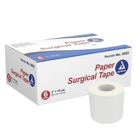 Dynarex Medical Tape 2" x 10 Yd 3553,  1 Box, 6 Rolls/Box