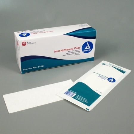 Dynarex Non-Adherent Pads, 3 x 8 Inch, 50 Count