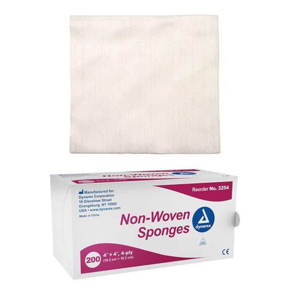 Dynarex Non Sterile Non Woven Sponge 4x4 Inch Pack of 200