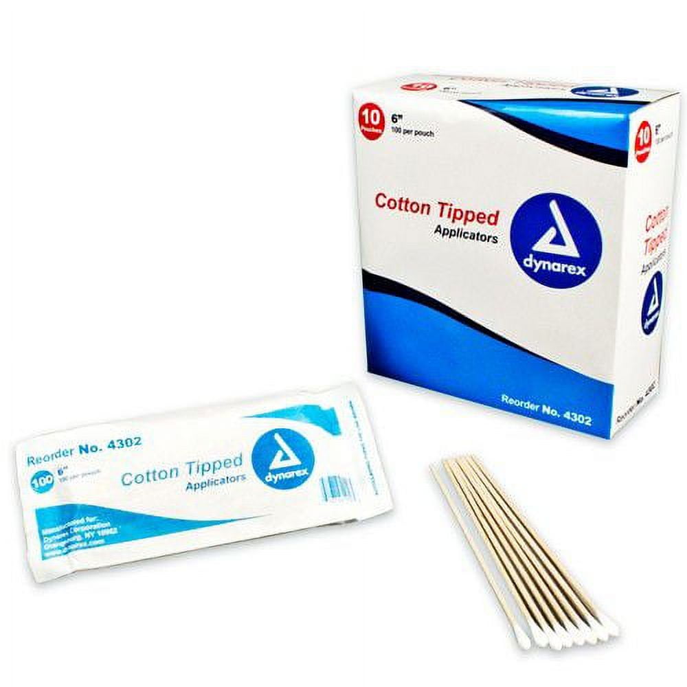 Dynarex Nonsterile Cotton Tipped Applicator ''6 , Highly Absorbent