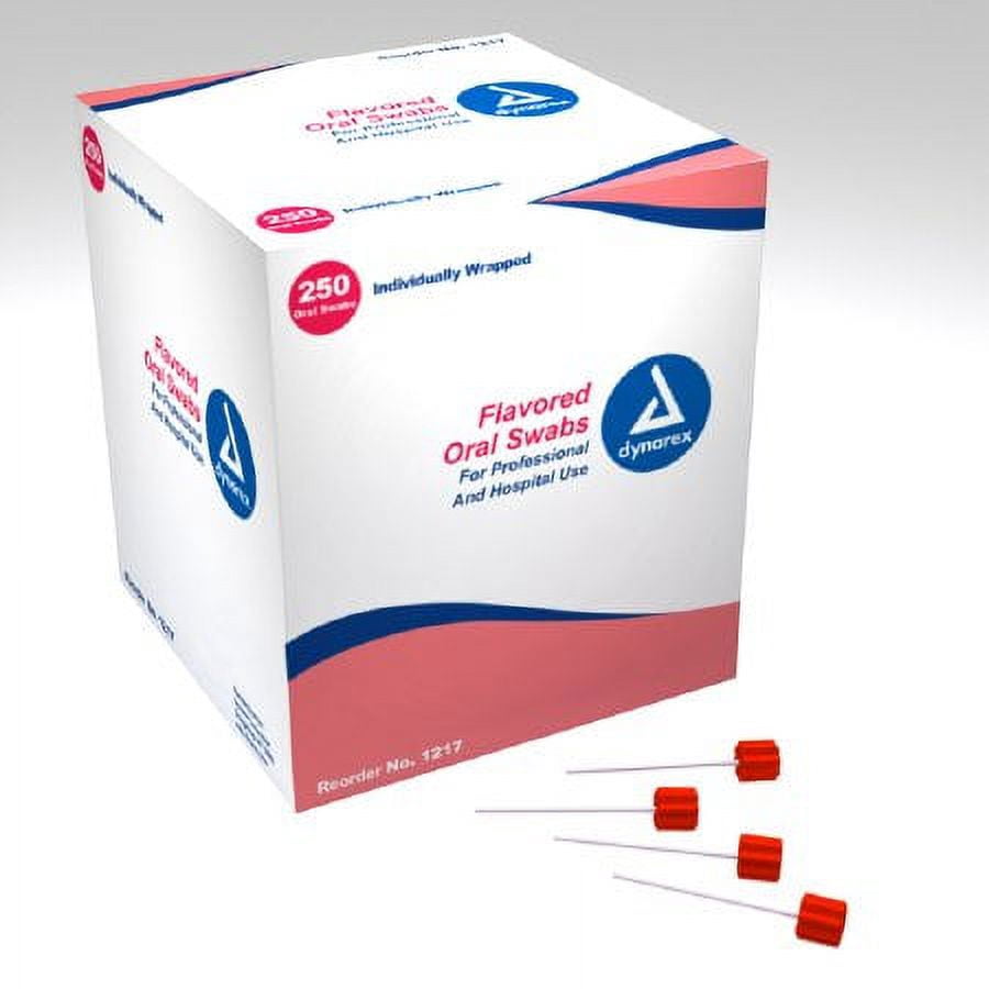 Dynarex Oral Swabstick Foam Tip Dentifrice Dentifrice, 1217 - Case of 1000