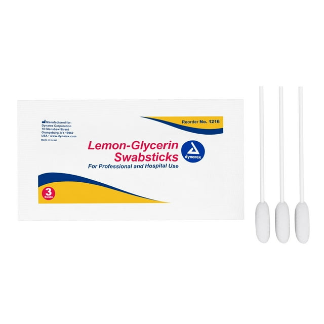 Dynarex Oral Swabstick Foam Tip Lemon Glycerin, Dynarex, 1216 - Box of 75