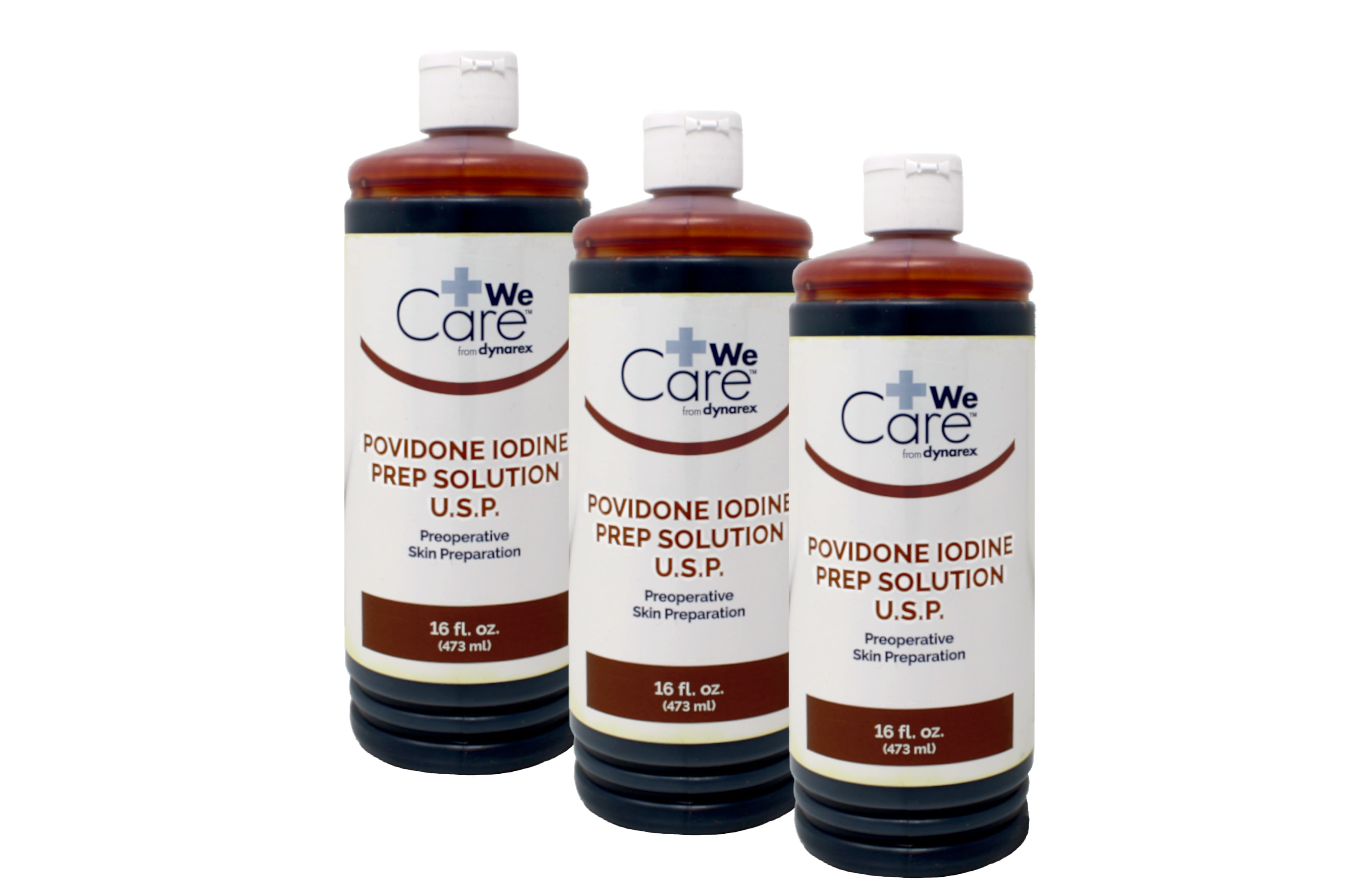 Dynarex Povidone-Iodine Prep Solution, Professional/Hospital - 16 Oz, 3 Pack