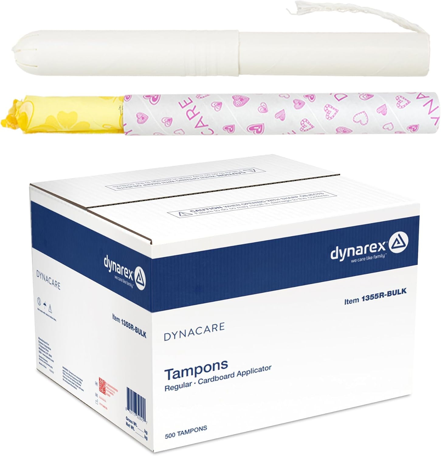 Dynarex Regular Tampons Feminine Hygiene Product in Cardboard Tubes