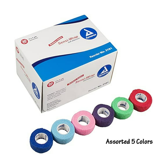 Dynarex Sensi-Wrap Self-Adherent Bandage Rolls Assorted Color - 1 Box