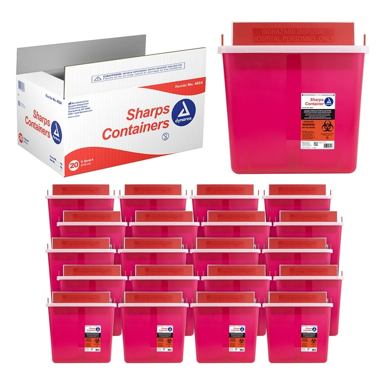 Dynarex Sharps Container, Durable Biohazard Container for Medical 