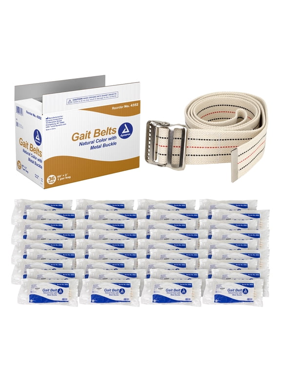 Standard Gait Belt Provides a Safe and Secure Hold for use During Physical Therapy, Patient Transfers and Lifts, or for Support Walking with Assistance, Beige, 36 Standard Gait Belts