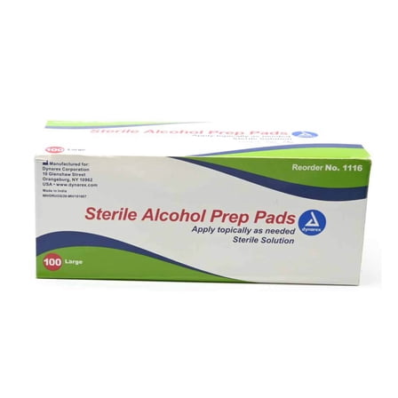 Dynarex Sterile Alcohol Prep Pads, Large 100 Each