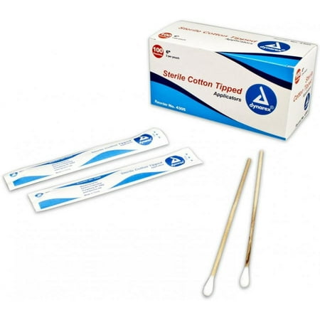 Dynarex Sterile Cotton Tipped Applicator, 6 Inches, 200 Count