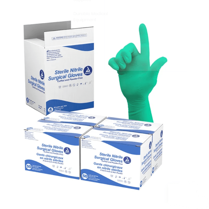 Dynarex Sterile Nitrile Surgical Gloves, PowderFree and Puncture