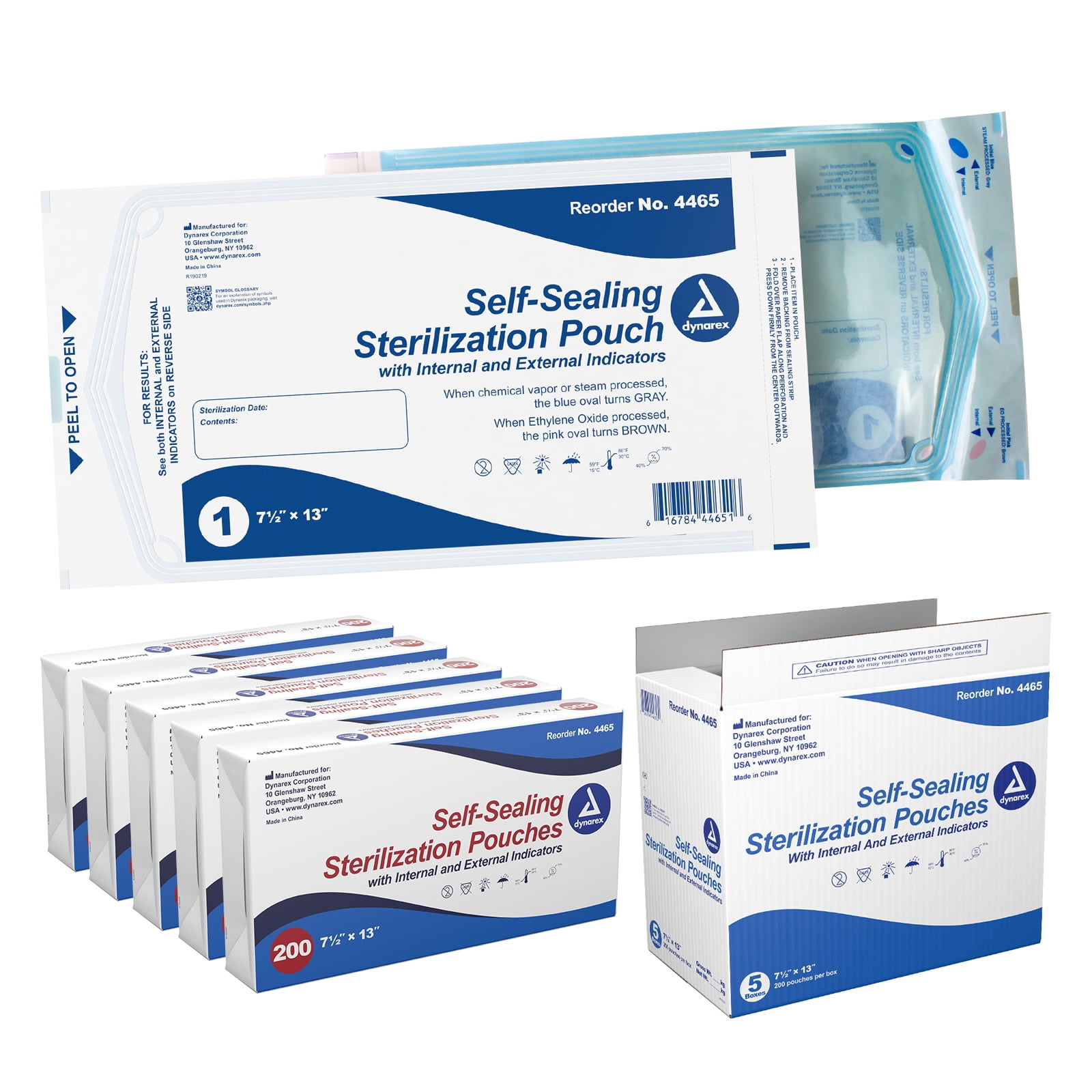 Dynarex Sterilization Pouches - Self Sealing Autoclave Bag for Medical ...