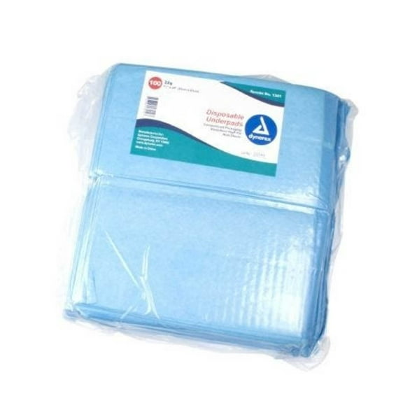 Dynarex Underpad Chux Disposable FluffPolymer Heavy Absorbency, 150 Ct