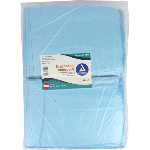 Dynarex Underpads, 23" x 24" - Case of 200